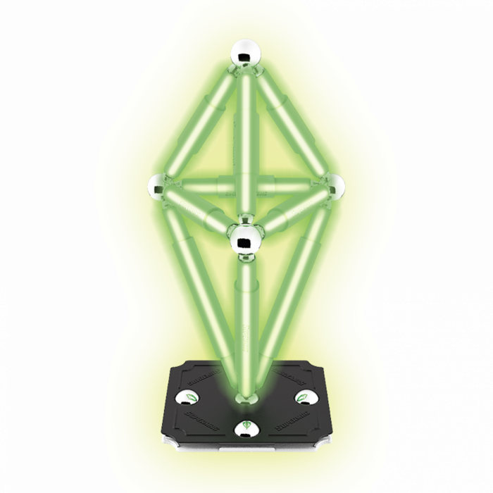 Set de constructie magnetic Supermag Glow, 48 piese [10]