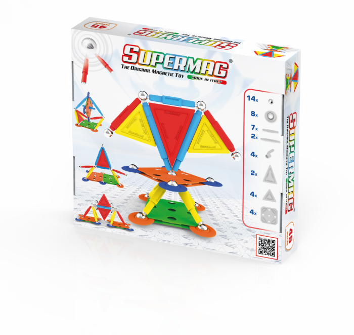 Set de constructie magnetic Supermag Projects Multicolor, 45 piese [2]