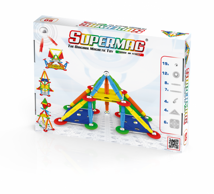 Set de constructie magnetic Supermag Projects Multicolor, 60 piese [2]