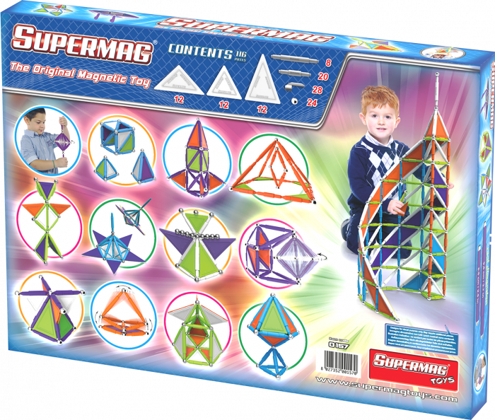 Set de constructie magnetic Supermag Trendy, 116 piese [2]