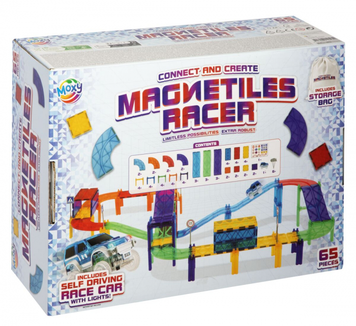 Set de constructie, Magnetiles, Racer, 65 piese [2]