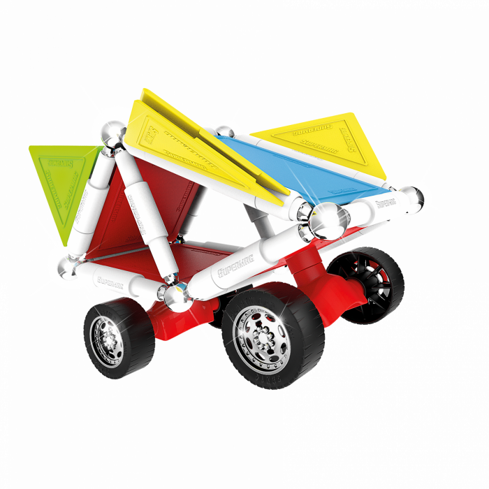 Set de constructie masini cu piese magnetice Supermag, 65 piese [5]