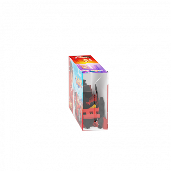 Set de constructie, Masini, rosie, 50 piese, Mini Waffles, Marioinex [3]