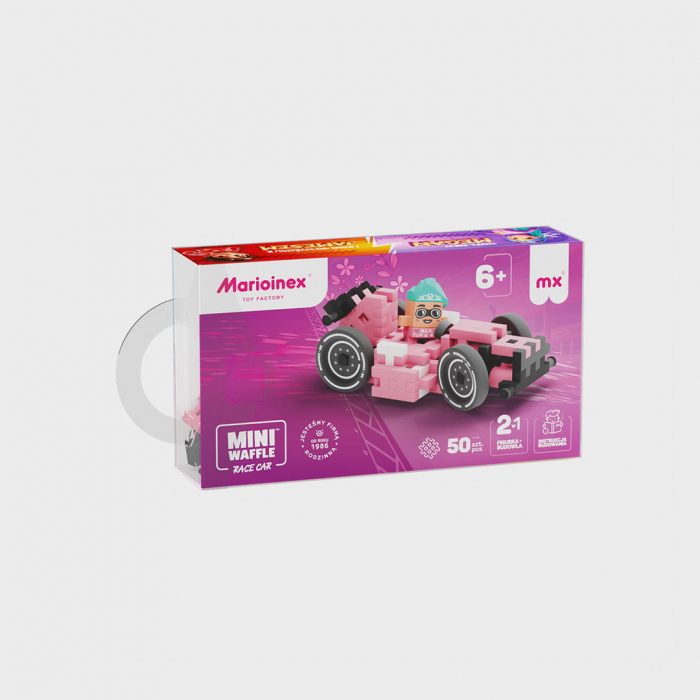 Set de constructie, Masini, roz, 50 piese, Mini Waffles, Marioinex [2]