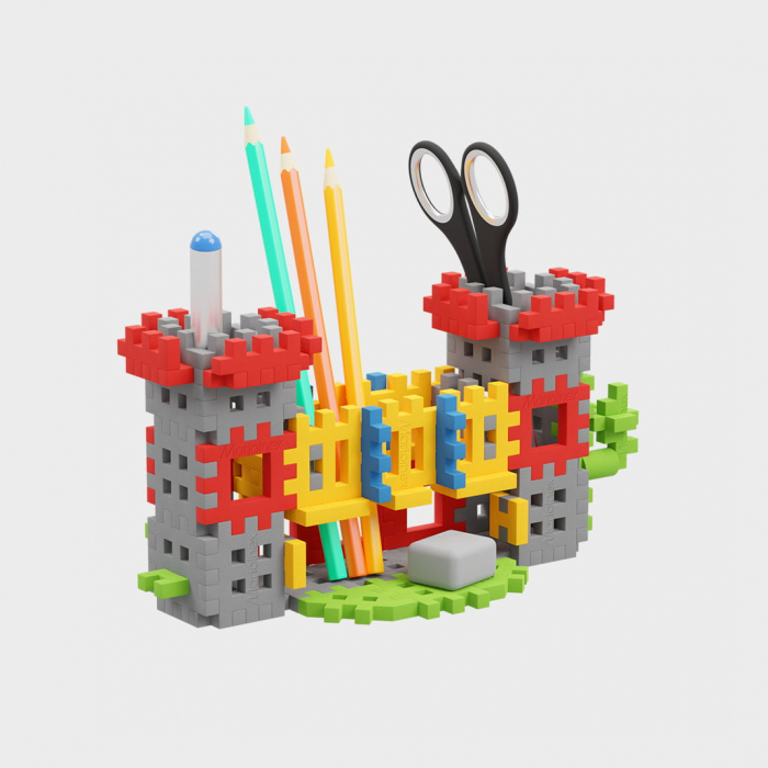 Set de constructie, Organizator de birou, aventura, 140 piese, Mini Waffles, Marioinex [3]