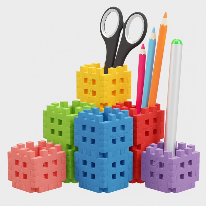 Set de constructie, Organizator de birou, 70 piese, Mini Waffles, Marioinex [2]