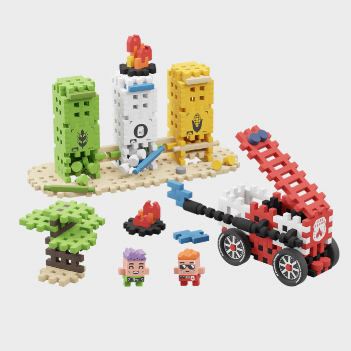 Set de constructie, Pompierii in alerta, 148 piese, Mini Waffles, Marioinex [2]