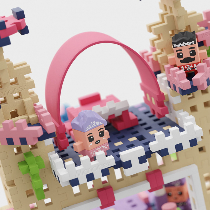 Set de constructie, Printese, 280 piese, Mini Waffles, Marioinex [5]