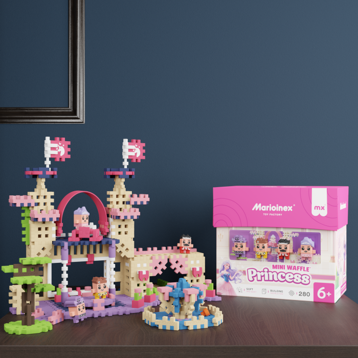 Set de constructie, Printese, 280 piese, Mini Waffles, Marioinex [10]