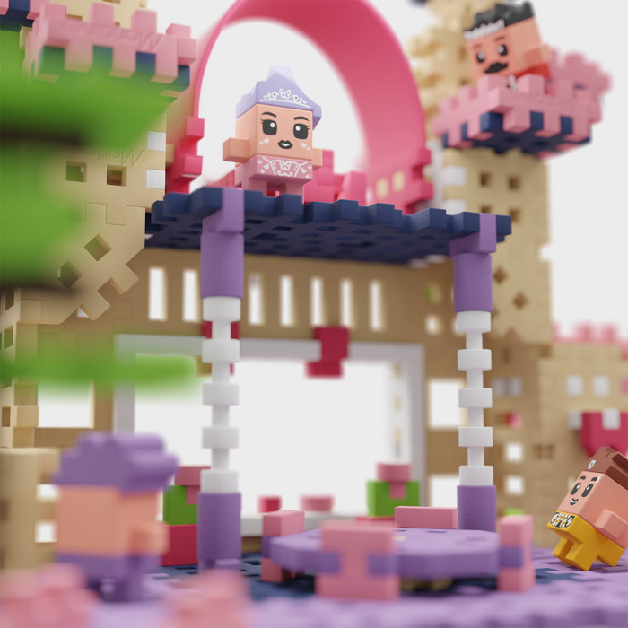 Set de constructie, Printese, 280 piese, Mini Waffles, Marioinex [7]