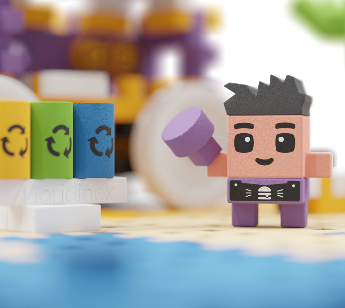 Set de constructie, Rulota cu mancare, 148 piese, Mini Waffles, Marioinex [3]