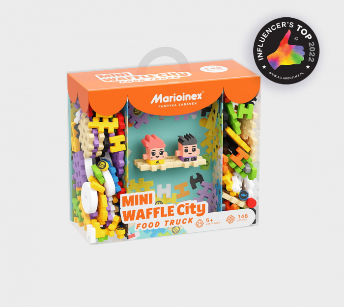 Set de constructie, Rulota cu mancare, 148 piese, Mini Waffles, Marioinex [5]