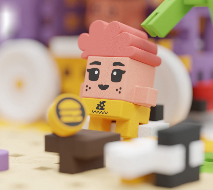 Set de constructie, Rulota cu mancare, 148 piese, Mini Waffles, Marioinex [4]