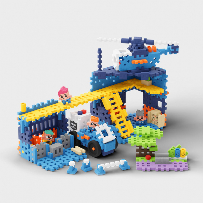 Set de constructie, Sectia de politie, 280 piese, Mini Waffles, Marioinex [2]
