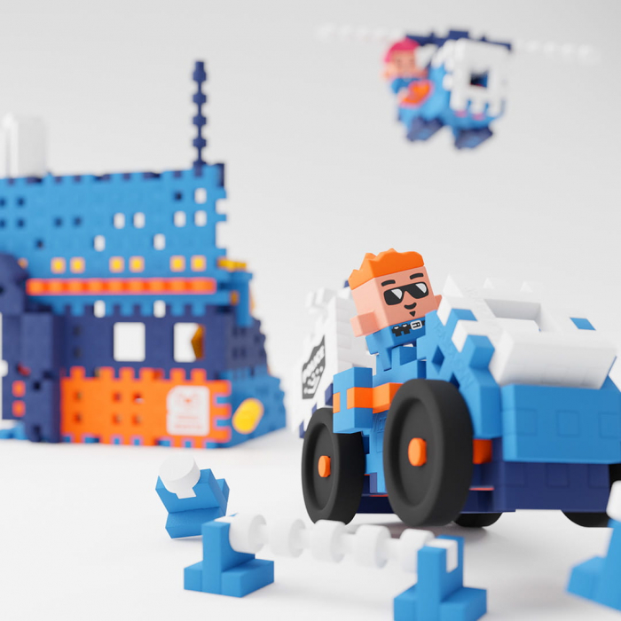 Set de constructie, Sectia de politie, 280 piese, Mini Waffles, Marioinex [4]