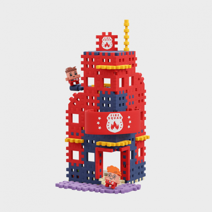 Set de constructie, Sectia de pompieri,  280 piese, Mini Waffles, Marioinex [5]