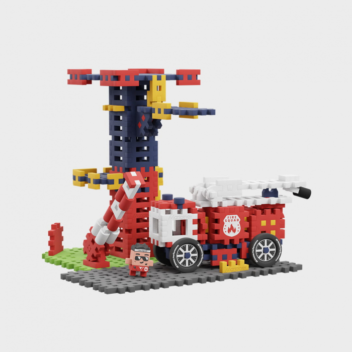Set de constructie, Sectia de pompieri,  280 piese, Mini Waffles, Marioinex [7]