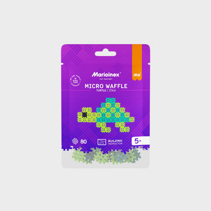 Set de constructie, Testoasa, 80 piese, Micro Waffles, Marioinex [1]