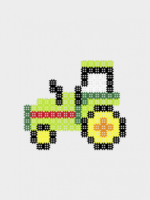Set de constructie, Tractor, 150 piese, Micro Waffles, Marioinex [2]