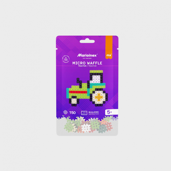 Set de constructie, Tractor, 150 piese, Micro Waffles, Marioinex [1]