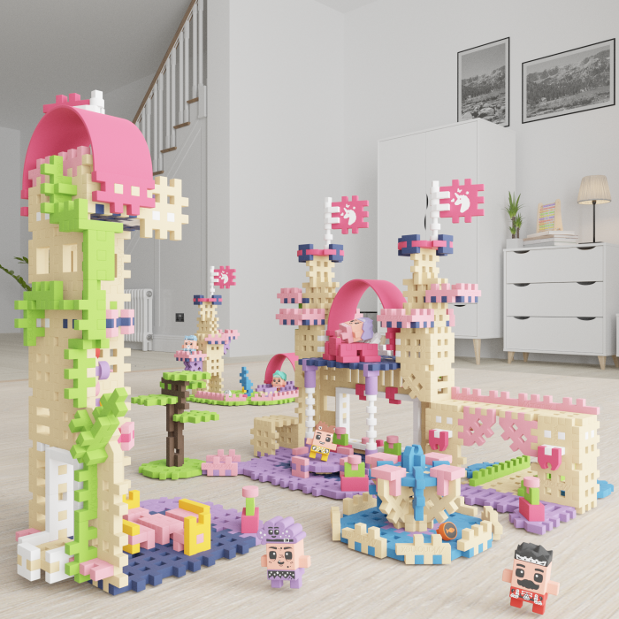Set de constructie, Turnul Fermecat, 148 piese, Mini Waffles Printese, Marioinex [9]