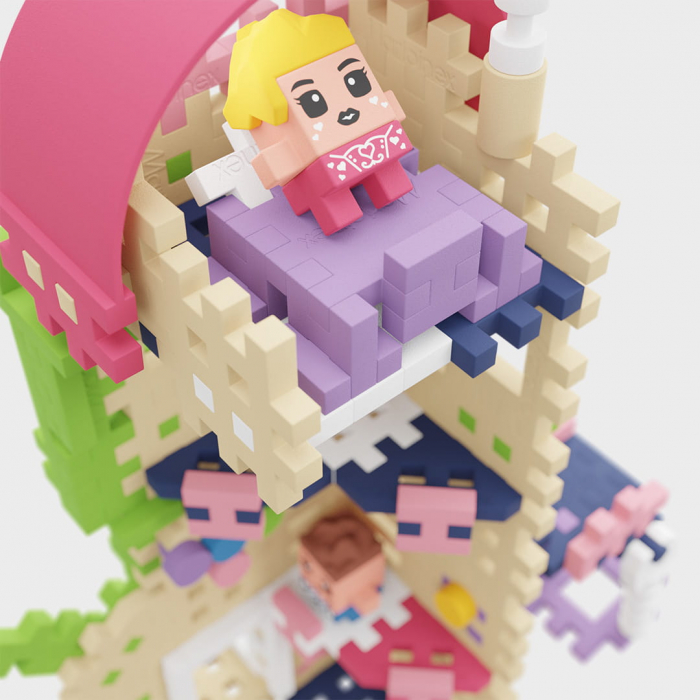 Set de constructie, Turnul Fermecat, 148 piese, Mini Waffles Printese, Marioinex [5]