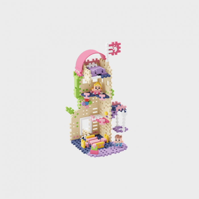 Set de constructie, Turnul Fermecat, 148 piese, Mini Waffles Printese, Marioinex [2]