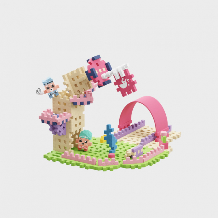Set de constructie, Turnul Fermecat, 80 piese, Mini Waffles Printese, Marioinex [5]