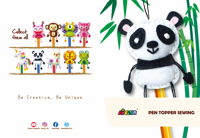 Set de cusut DIY - decoratiune topper pentru creion - Panda [3]