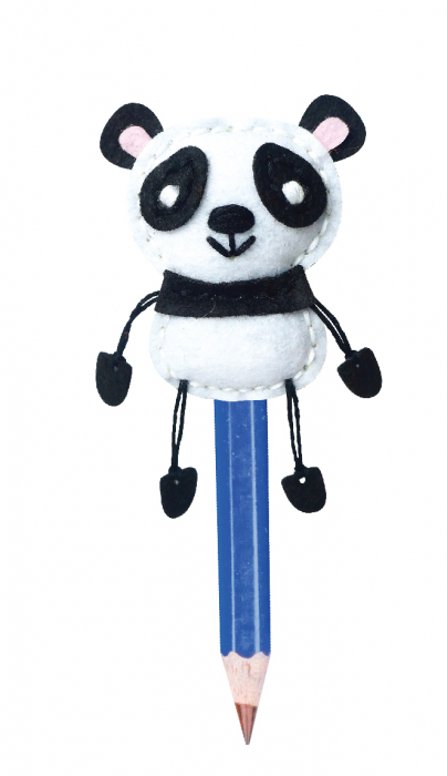Set de cusut DIY - decoratiune topper pentru creion - Panda [2]