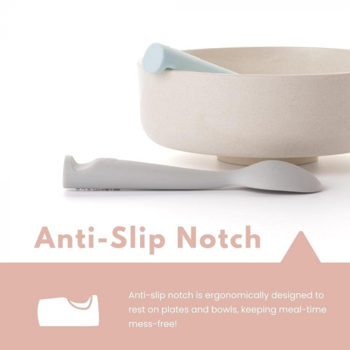 Set de lingurite bebelusi Miniware, 100% silicon alimentar, Grey+Cotton candy [2]