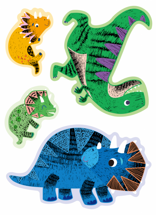 Set de razuit si realizat Felicitari - Dinozauri [4]