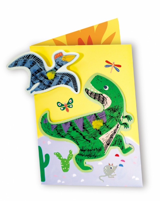 Set de razuit si realizat Felicitari - Dinozauri [2]