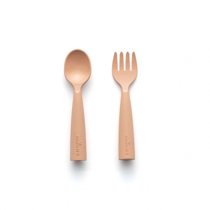 Set de tacamuri bebelusi Miniware My First Cutlery, 100% din materiale naturale biodegradabile, Toffee [3]