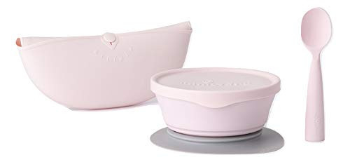 Set diversificare hrana bebelusi Miniware First Bites Deluxe, 100% din materiale naturale biodegradabile, 4 piese, Cotton candy [2]