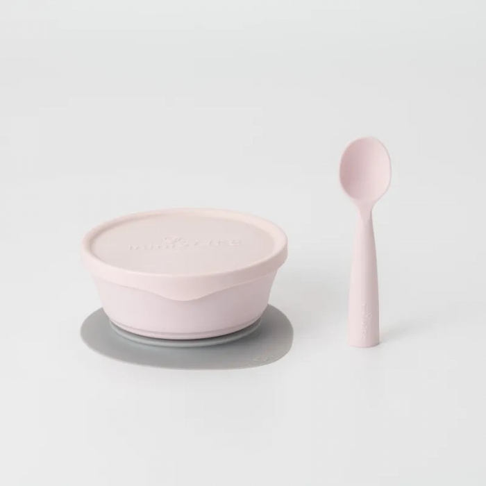 Set diversificare hrana bebelusi Miniware First Bites Deluxe, 100% din materiale naturale biodegradabile, 4 piese, Cotton candy [7]