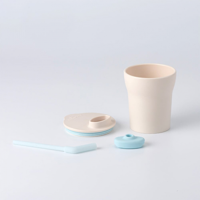 Set diversificare hrana bebelusi Miniware Little Foodie, 100% din materiale naturale biodegradabile, 6 piese, Vanilla Aqua [6]