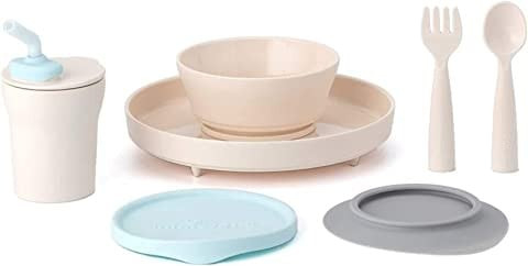 Set diversificare hrana bebelusi Miniware Little Foodie, 100% din materiale naturale biodegradabile, 6 piese, Vanilla Aqua [4]