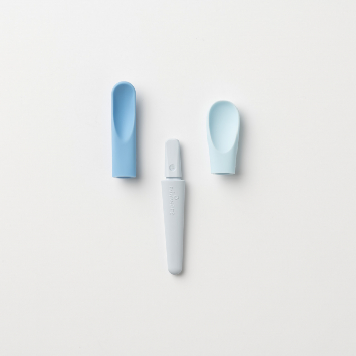 Set diversificare hrana bebelusi Miniware Sili Mini GO, 100% din materiale naturale biodegradabile, 3 piese, Blue Banana [7]