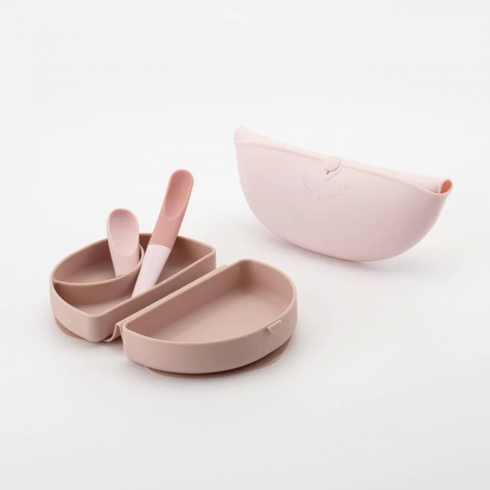 Set diversificare hrana bebelusi Miniware Sili Mini GO, 100% din materiale naturale biodegradabile, 3 piese, Pink Antioxidant [3]