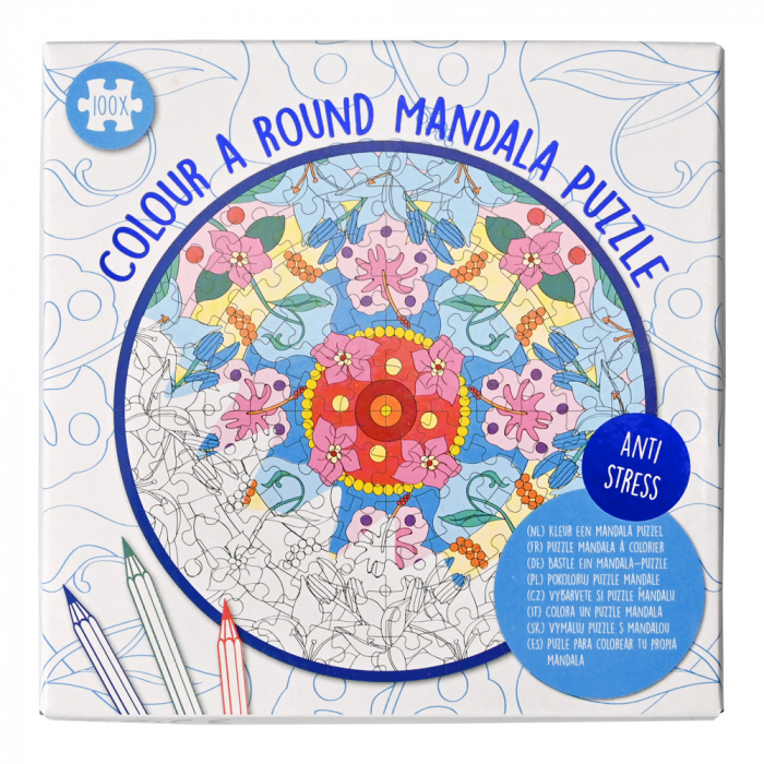 Set DIY Coloreaza propriul puzzle - mandala- albastru [2]