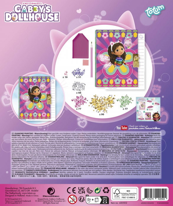 Set DIY Jurnalul meu cu diamante, Gabby's Dollhouse, Totum [3]