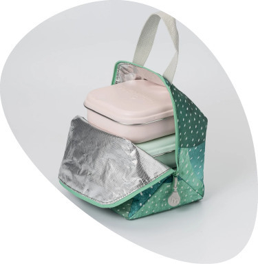 Set geanta termoizolanta Mealtote cu cutie Grow bento, Miniware Ready Go! Bento, 4 piese, Prickly Pear [2]