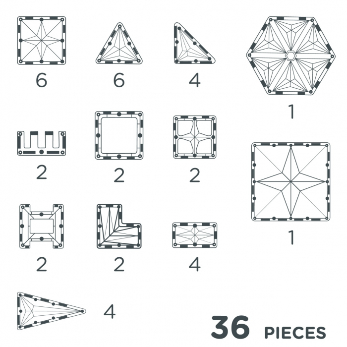 Set magnetic de construit Pastel 36 piese, Cleverclixx [4]