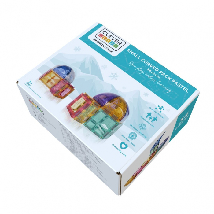 Set magnetic de constuit Dome pastel 34 piese, Cleverclixx [2]