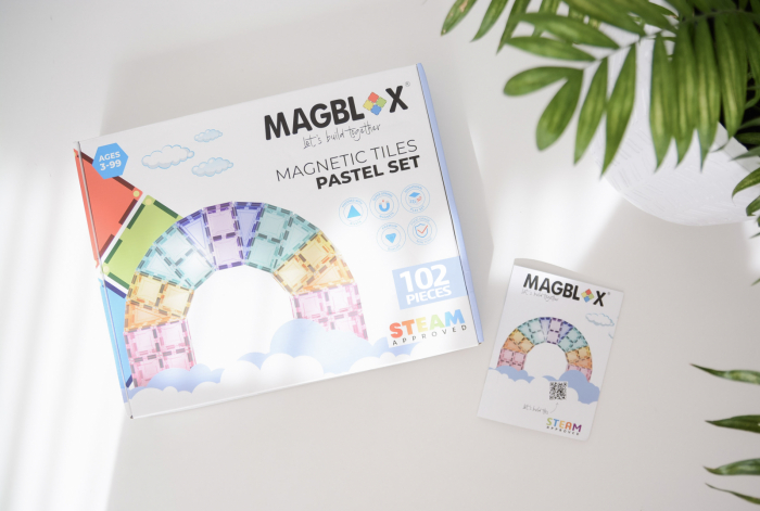 Set magnetic Magblox - 102 piese magnetice de constructie PASTEL transparente [7]