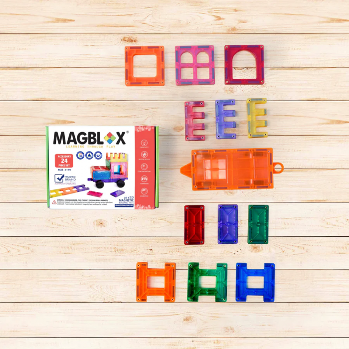 Set magnetic Magblox - 24 piese magnetice accesorii pentru constructie [2]