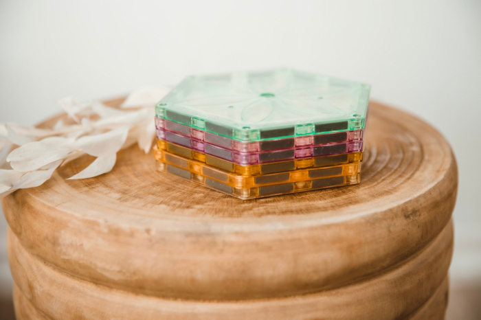 Set magnetic Magblox - 6 piese magnetice hexagon PASTEL pentru constructie [7]