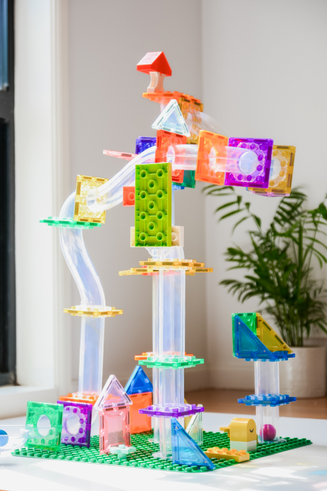 Set magnetic Magblox - 98 piese, circuit cu bile - Magbrix Marble Run [2]