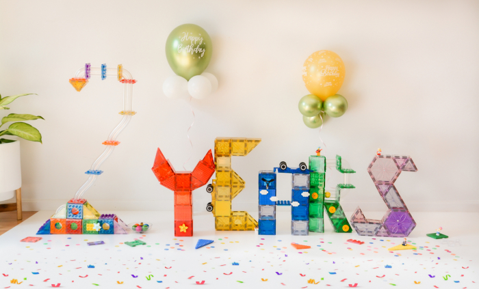 Set magnetic Magblox - 98 piese, circuit cu bile - Magbrix Marble Run [3]